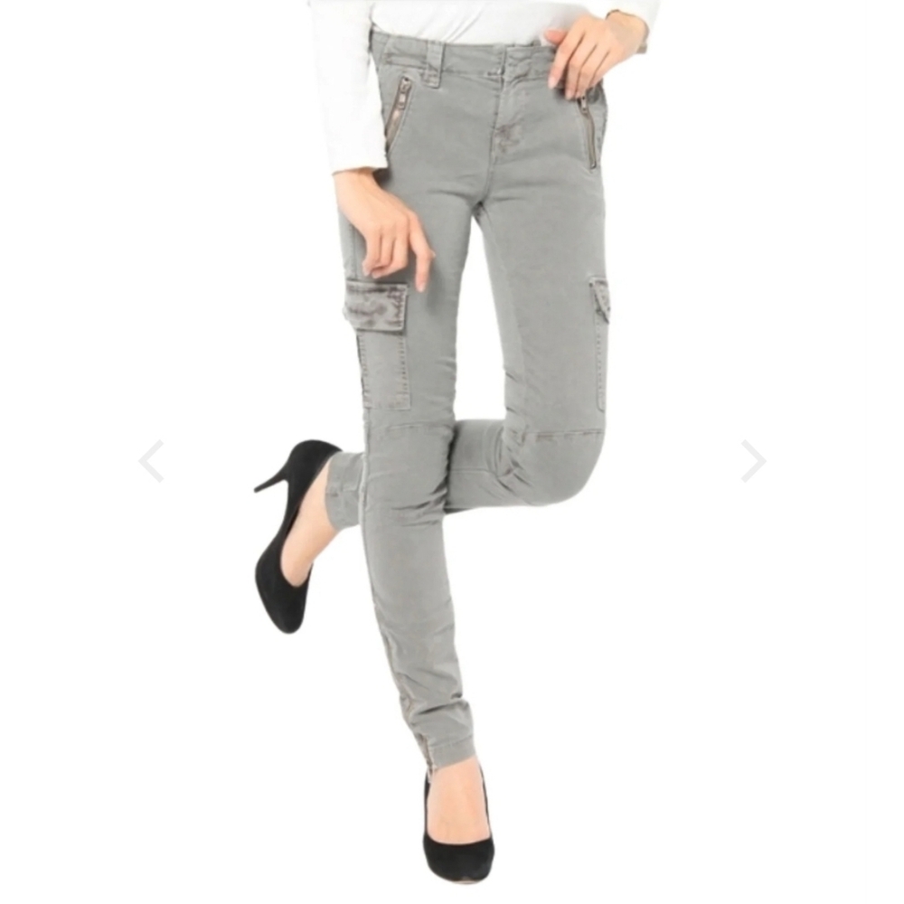 J Brand Maverick Skinny Cargo Jeans Zip Ankle Gray Stretch Denim Size 28